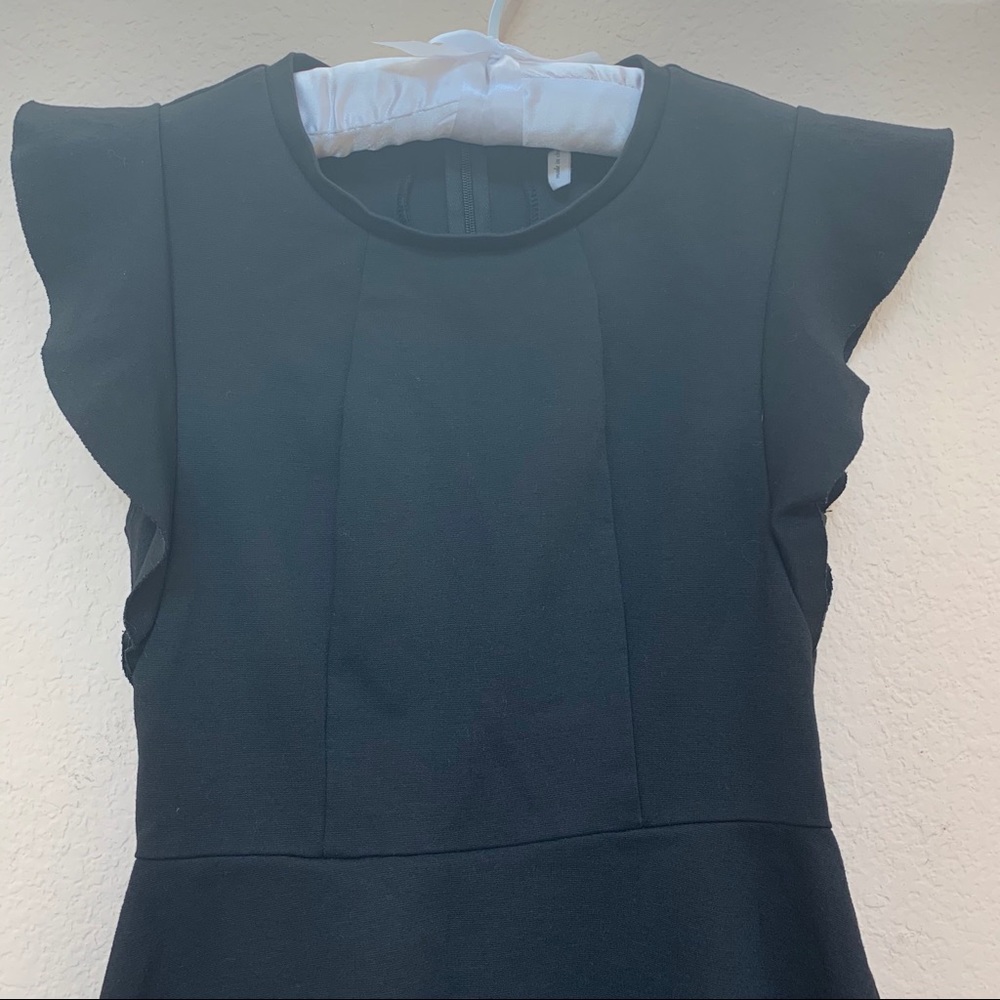 BCBGeneration Black Flutter Sleeve Mini Dress Sz 2 - Picture 9 of 13